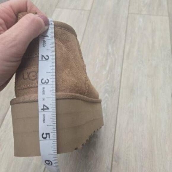 UGG Classic Ultra Mini Platform chestnut tan suede boots warm winter size 9 - Picture 8 of 14